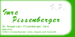 imre pissenberger business card